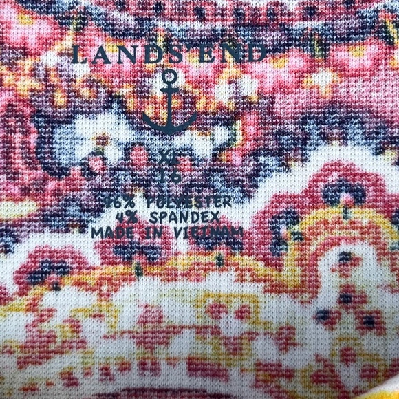 Lands' End girls magenta paisley knit A-line dress size 16 - Picture 6 of 8